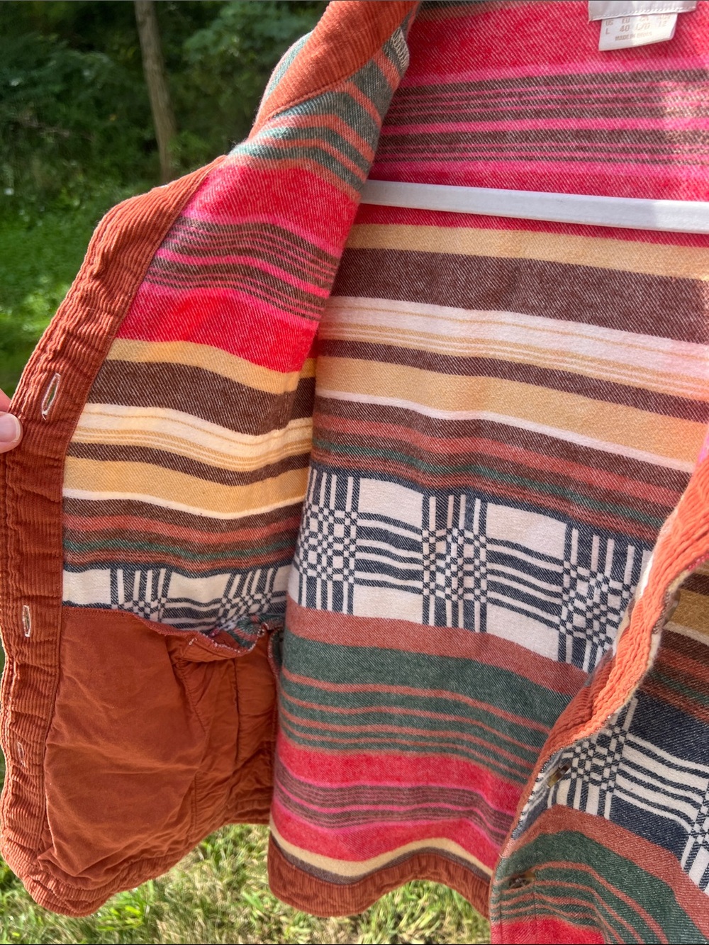 Brixton Benito Southwestern Style Multicolor Striped Corduroy Collar Jacket - Picture 15 of 15